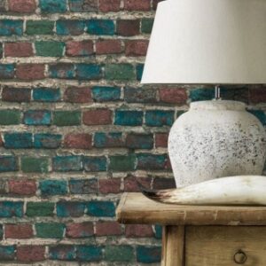 Tapet superlavabil  Rasch  model caramida multicolora  cod 428070