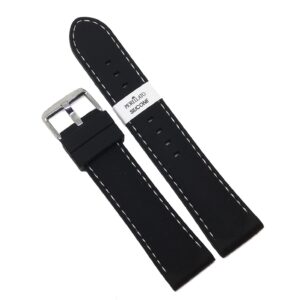 Curea pentru Ceas Morellato Carezza Silicone - Culoare Neagra, cusatura alba - 22mm - A01U3844187019CR