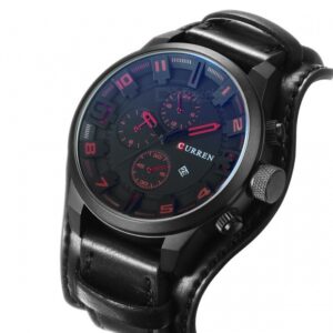 Ceas barbatesc CURREN original negru curea neagra