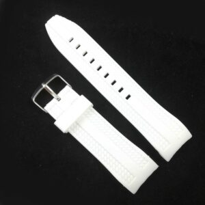 Curea de ceas din Silicon - Culoare Alba - Capete Curbate - 24mm - WZ3942