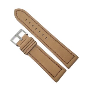 Curea de ceas Eichmuller - Culoare Bej, cusatura maro - 22mm 24mm - WZ4013