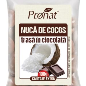 Nuca de cocos trasa in ciocolata, 100g Pronat