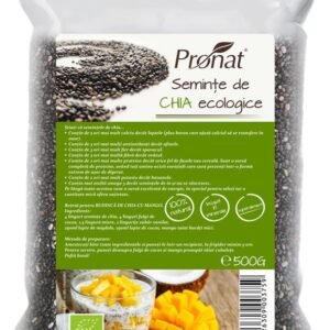 Seminte de chia bio, 500g Pronat