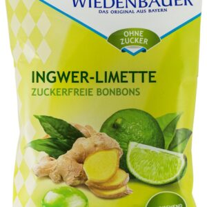 Bomboane fara zahar cu ghimbir si limete, 75g Wiedenbauer