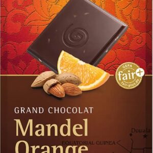 Ciocolata bio amaruie cu migdale si portocale, 100g Gepa