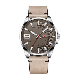 Ceas Barbatesc CURREN M8371 - Argintiu si Camel