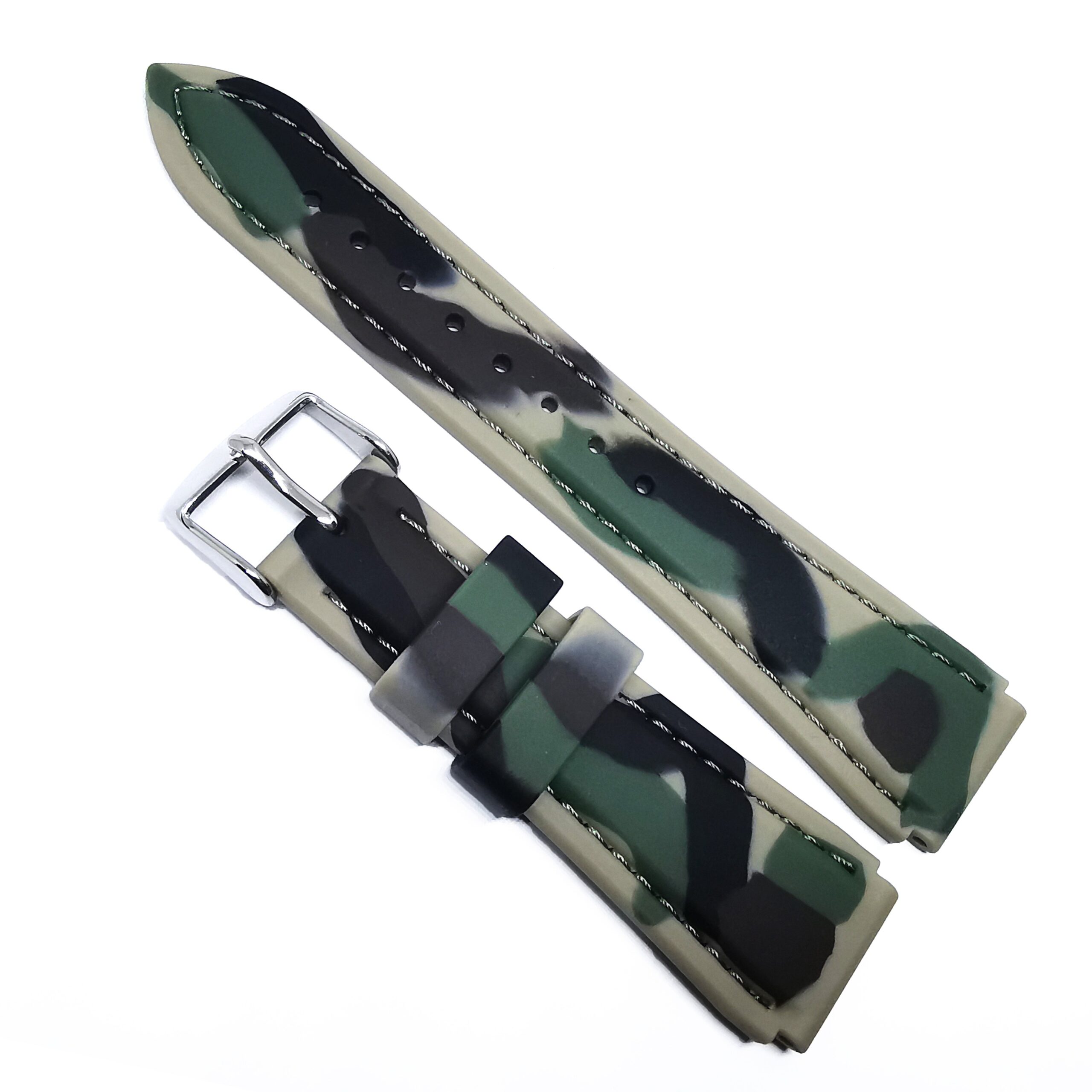 Curea Ceas „Tactical Camo” 5S99 – Silicon Premium, Model Camuflaj (18mm, 20mm)