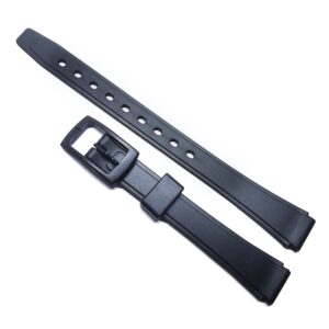 Curea de ceas Q&Q din silicon - Culoare Neagra - 12mm