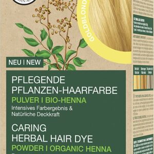 Vopsea de par bio pe baza de plante, 100g blond auriu Logona