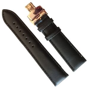 Curea Ceas Piele Neagra Deployant Auriu Roze 20mm 22mm 24mm WZ781