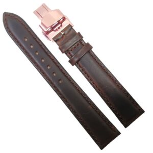 Curea ceas din piele maro Deployant auriu-roze 14mm 16mm 18mm 20mm 22mm 24mm