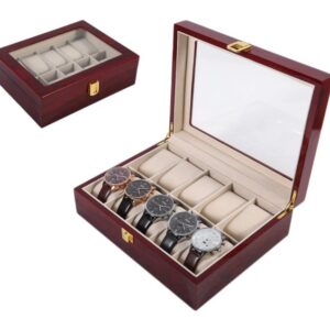 Casetă Colecționar „Majestic Wood” – 10 Locuri, Finisaj Lemn Masiv (Model 10LR)