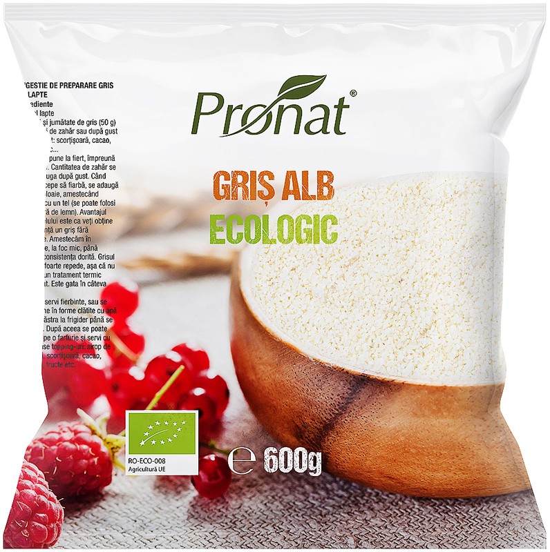 Gris alb bio, 600g Pronat