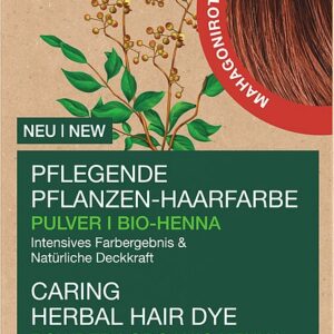 Vopsea de par bio pe baza de plante, rosu mahon 100g Logona