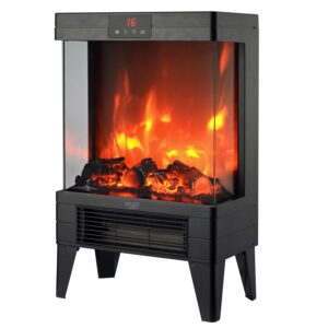 Semineu electric Adler AD7755, 2000W, sticla securizata, efect flacara 3D, 2 trepte