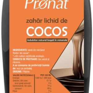 Zahar sirop de cocos, bio, 250ml / 350g Pronat