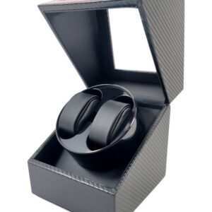 Watch Winder Negru Carbon cu Cusatura Rosie 2+0