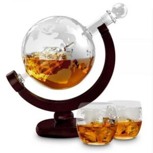 Set pentru Cognac, Whiskey Sticla-decantor glob si 2 pahare