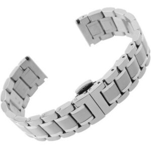 Bratara Metalica Argintie cu Deployant 19mm