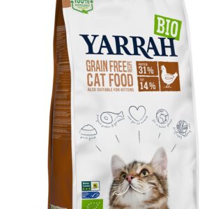 Hrana uscata bio pentru pisici, cu peste, 31% proteina si 14% grasimi, fara cereale, 800g Yarrah