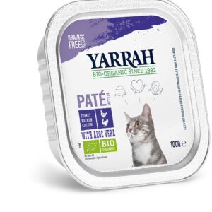 Hrana umeda bio pentru pisici, pate cu carne de pui si curcan cu aloe vera, 100g Yarrah