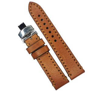 Curea de ceas maro din piele naturala 18mm 20mm 22mm 24mm WZ4157D