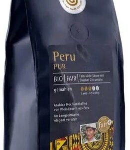 Cafea bio macinata Peru Pur, 250g Gepa