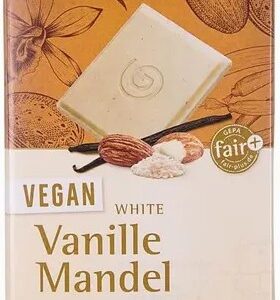 Ciocolata alba bio vegan cu vanilie si migdale, 100g Gepa