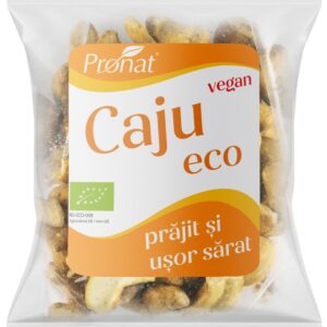 Nuci caju bio prajite si usor sarate 50g Pronat