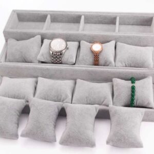 Suport Expunere Ceasuri si Bratari Gri  - 12 Spatii In Trepte WZ4594