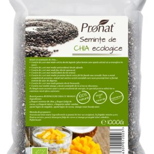 Seminte de chia bio, 1000g Pronat