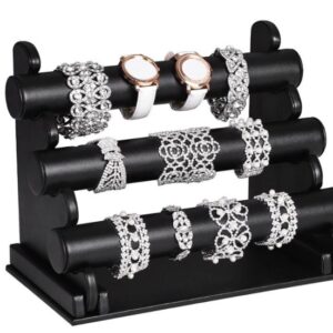 Stativ prezentare, expunere brățări - piele ecologică Neagra sau Alba