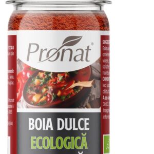 Boia de ardei dulce bio, afumata, 60g Pronat