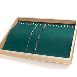 Tava Expunere Lantisoare Bratari 20 Spatii Catifea Verde Inchis TEX4720