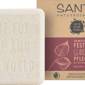 Sampon solid bio pentru ingrijirea parului Shine cu frunze de mesteacan si proteine vegetale, 60g Sante