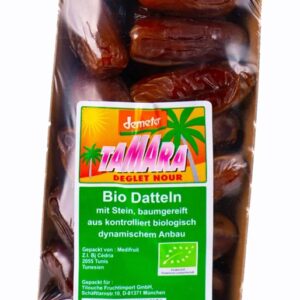 Curmale bio si demeter Deglet Nour, cu samburi 250g Tamara