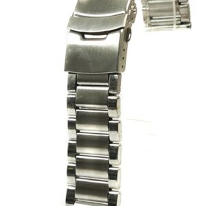 Bratara de ceas Argintie cu butoane laterale si siguranta 22mm MT4762