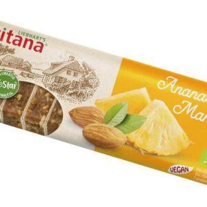 Baton bio cu ananas si migdale, 60g Vitana
