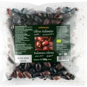 Masline kalamata bio, crude, fara samburi, 500g Epikouros