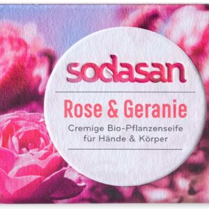 Sapun bio cu trandafiri si geranium, 100g Sodasan