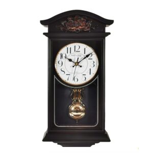 Ceas de perete cu pendula cu gong 6421 Maro / Alb