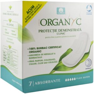 Absorbante intime Superflow din bumbac organic 7 buc Organyc