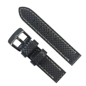 Curea Ceas „Carbon Grey Edition” – Piele Naturală cu Imprimeu Carbon & Cusătură Gri (22mm - 24mm)