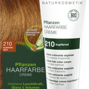 Vopsea de par crema, Rosu cupru 210, 150ml Logona