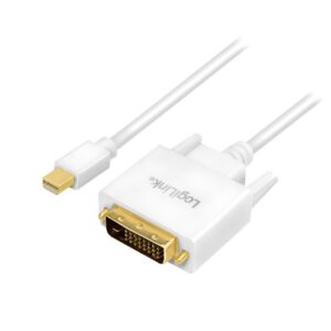 CABLU video LOGILINK, adaptor Mini-DisplayPort (T) la DVI-D DL (T), 1.8m, conectori auriti, rezolutie maxima Full HD (1920 x 1080) la 60Hz, alb, "CV0137" (timbru verde 0.18 lei)