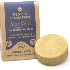 Sampon solid bio cu aloe vera, 48g Wunderberg