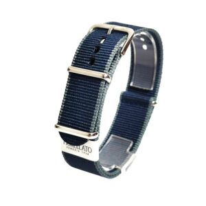 Curea tip NATO Bleumarin cu Gri Morellato Band Fabric Ribbon - 18mm, 20mm, 22mm 24mm