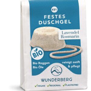Gel de dus solid bio cu lavanda si rozmarin, 80g Wunderberg