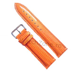 Curea Ceas Piele Portocalie Imprimeu Sarpe 12mm - 24mm