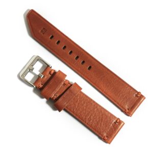 Curea de ceas Anti-alergica maro din piele naturala 20mm, 22mm, 24mm - WZ4176